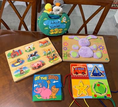 puzzles with animal sounds and cloth stories