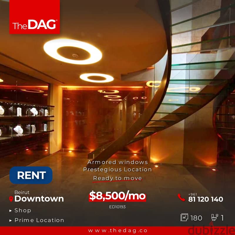 Luxurious 180 sqm  Shop for Rent in Downtown 0