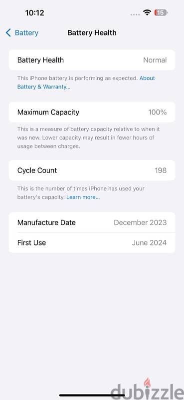 15 pro max like new battery: 100% 4