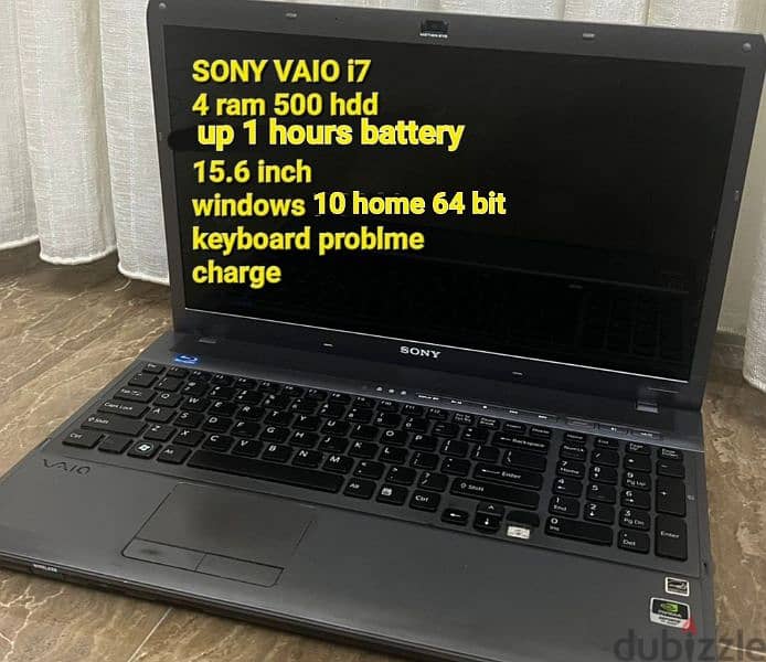 2laptops asus 17 inch and sony vaio i7 1