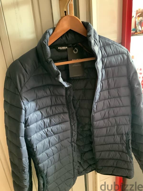 Puffer jacket pull&bear navy blue 0