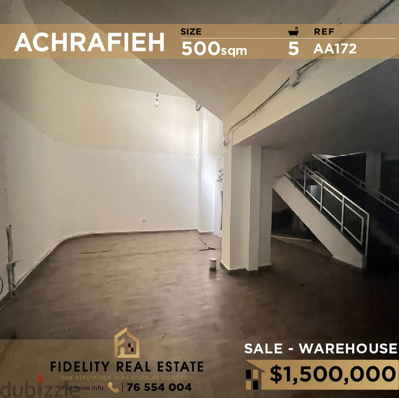 Warehouse for sale in Achrafieh AA172 مستودع للبيع في الأشرفية 0