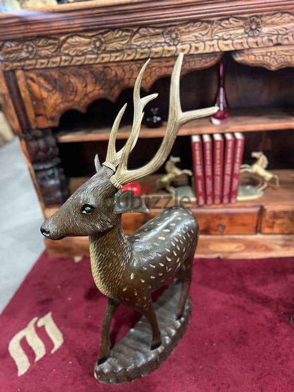 solid wood deer handmade 1