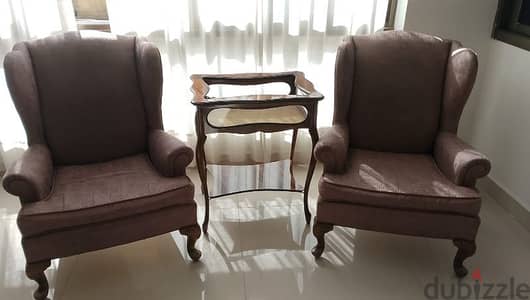 Sofa chair with side table