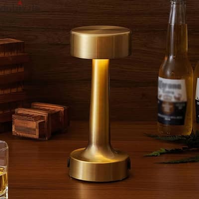 Minimalist Golden Table Lamp with 3 Light Settings & Metal Finish