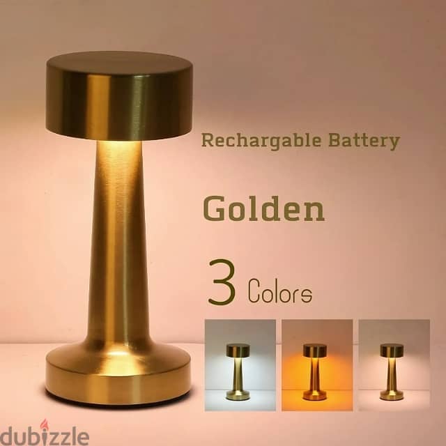 Minimalist Golden Table Lamp with 3 Light Settings & Metal Finish 2