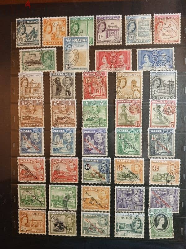 40 used stamps of Malta 0