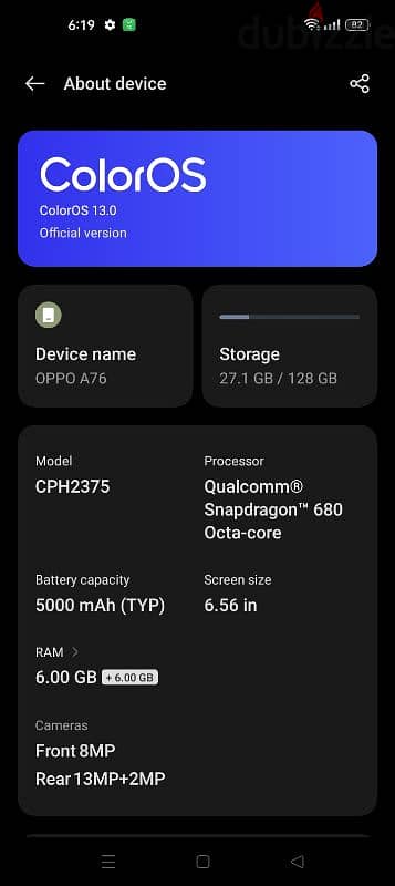 Oppo a76 1