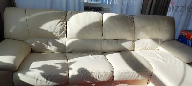 Italian white leather armchair 0