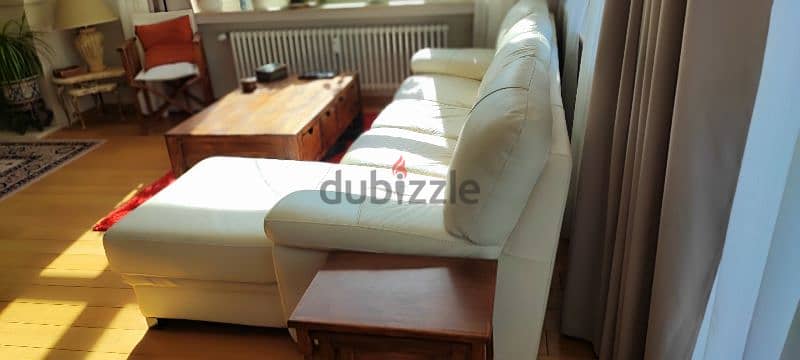 Italian white leather armchair 1