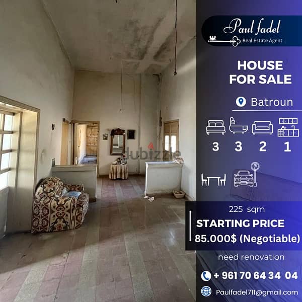 house for sale located batroun  ( need renovation) 0