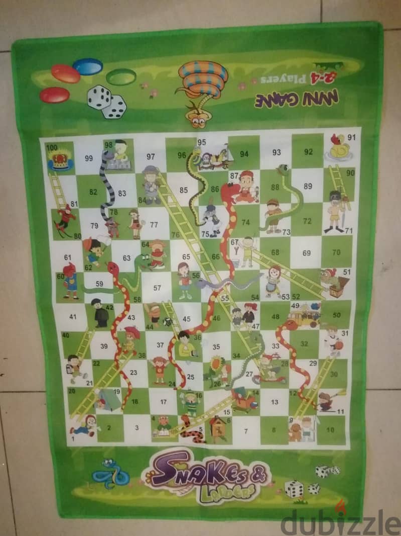 Snakes & ladders foldable big mat board 90*60cm 1