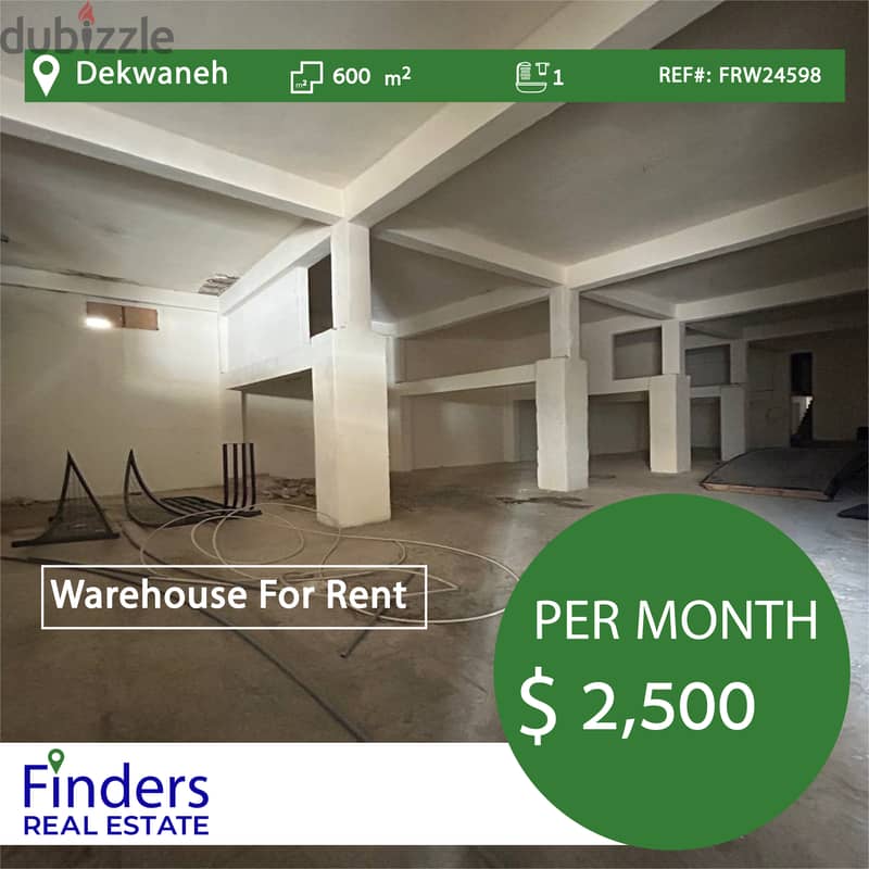 Warehouse for rent in Dekwaneh! | مستودع للإيجار في الدكوانة 0