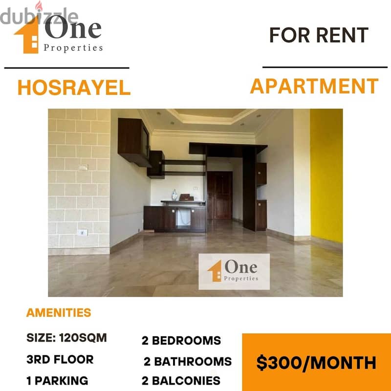 APARTMENT FOR RENT IN HOSRAYEL 0