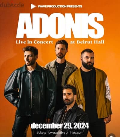 2 golden tickets adonis concert 29 December