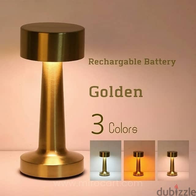 Minimalist Golden Table Lamp with 3 Light Settings & Metal Finish 2