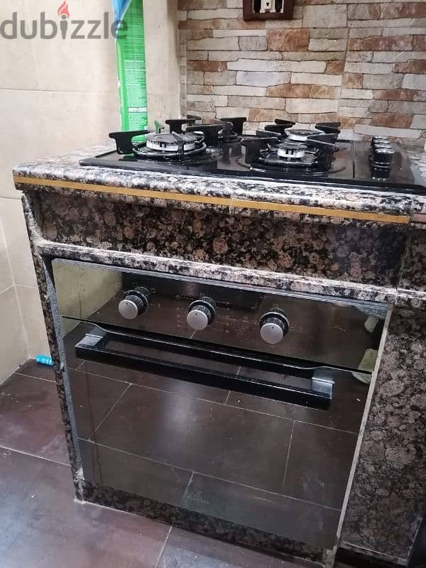 غاز مع فرن oven and hood encastre 1