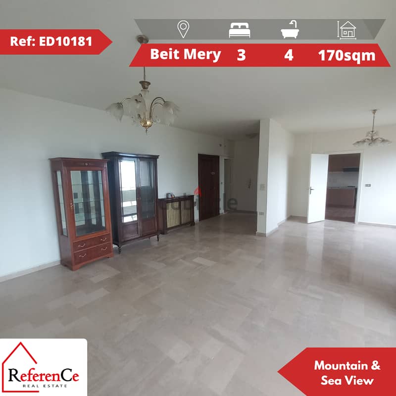 Prime apartment in Beit Mery for sale شقة كبيرة في بيت مري 0