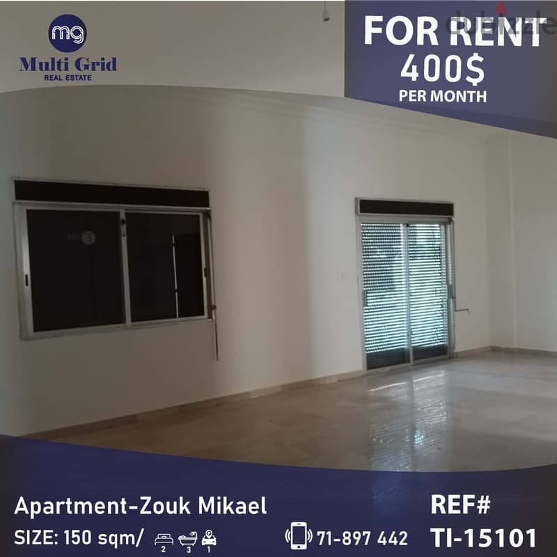 TI-15101 / Apartment for Rent in Zouk Mikael, شقة للايجار في زوق مكايل 0