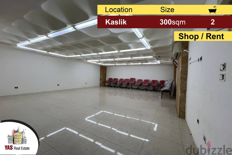 Kaslik 300m2 | Shop For Rent | Ideal Investment | Prime Location | EH 0