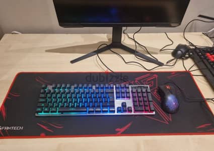 gaming keyboard, mouse & mouse pad