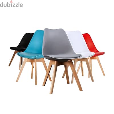 Modern Dining Chair with Wooden Legs & 5 Vibrant Color Options