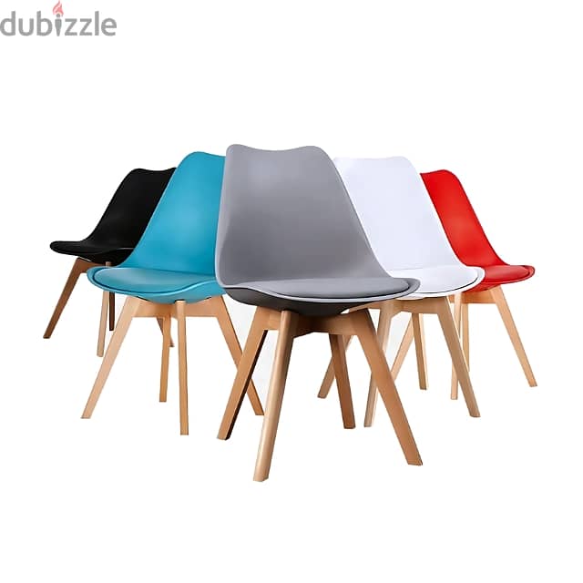 Modern Dining Chair with Wooden Legs & 5 Vibrant Color Options 0