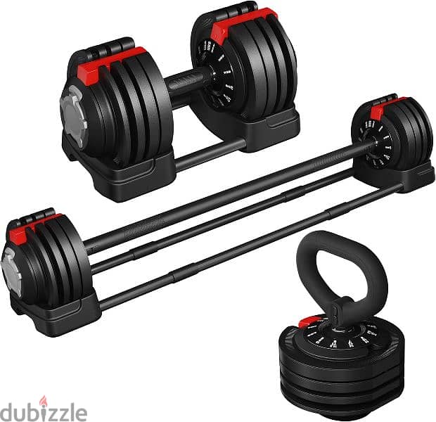 New 3 in 1 Adjustable Dumbbell & Kettlebell 1