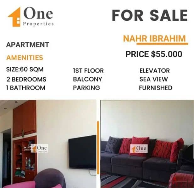 APARTMENT FOR SALE IN NAHR IBRAHIM 0