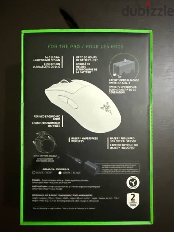 Deathadder V3 Pro White with Wireless Dongle 5