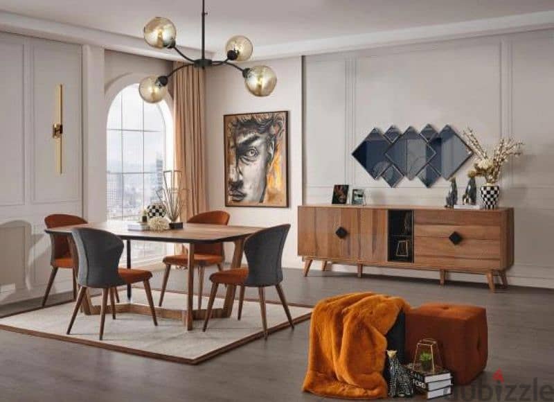 turkish dining room with 6 chairs mirror and dressoir 1