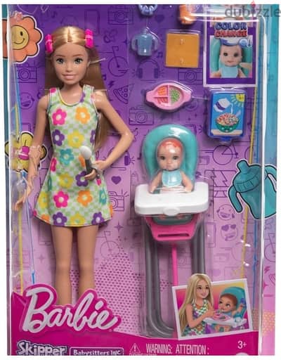 Barbie Skipper Doll & Playset with Accessories, Babysitting Set