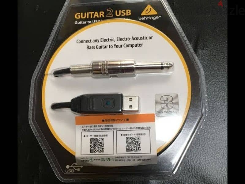 GUITAR TO USB CABLE BEHRINGER (connect guitar to pc) 0