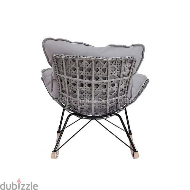 Rocking Egg Chair with Rattan Design & Plush Cushion for Patio 6