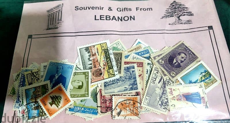 souvenir from lebanon 100 different stamps 0