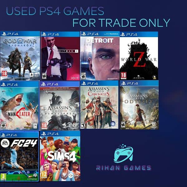 Used PS4 Games for Trade Only 0