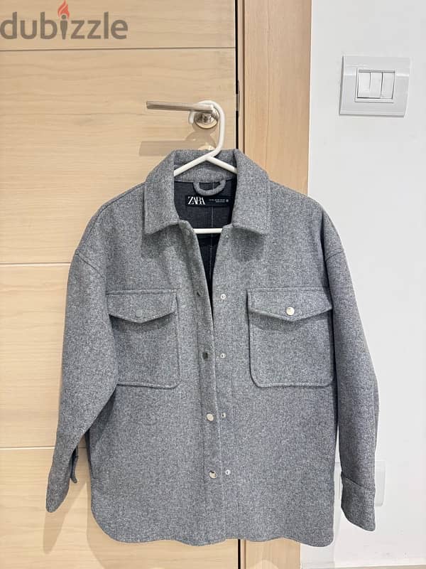 zara jacket grey color new 0