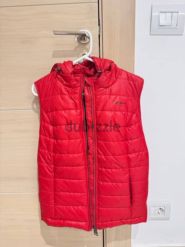 pepe jeans red gilet size M from paris new 0