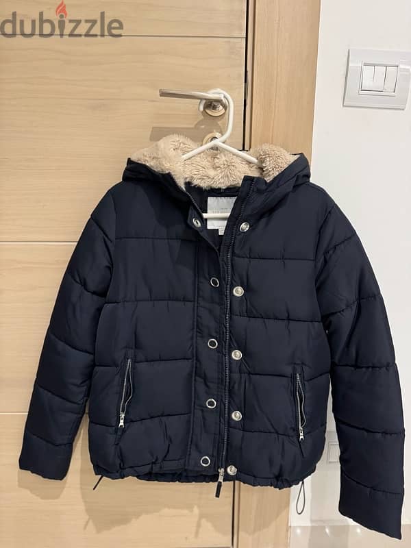 quilted puffer jacket navy color from springfield 0