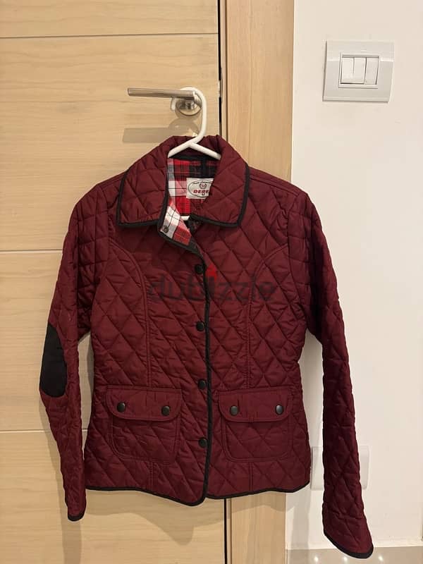 quilted jacket burgundy color new 0