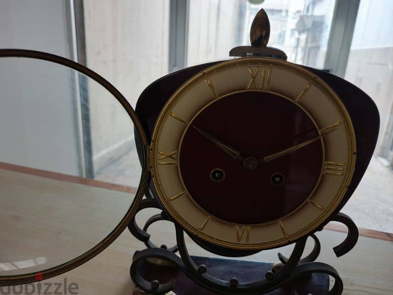 FHS Antique Clock Rococo Style Table Made in Germany 1