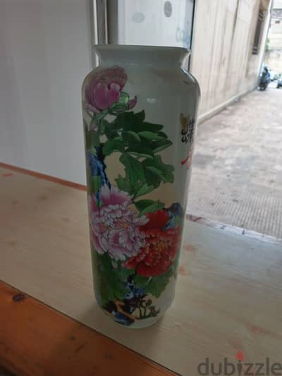 Antique Chinese Calligraphy Porcelain Vase