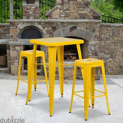 High Metal Bar Stools, 30” Stackable Vintage Chairs in Trendy Colors