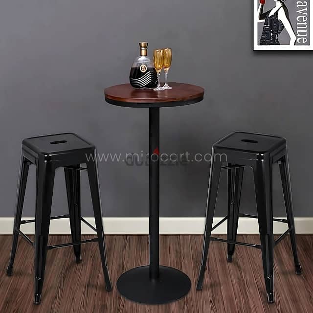 High Metal Bar Stools, 30” Stackable Vintage Chairs in Trendy Colors 5