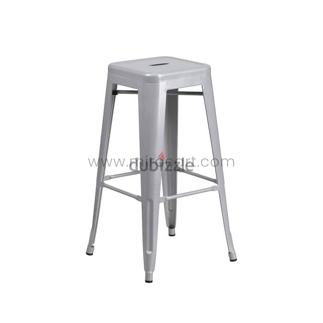 High Metal Bar Stools, 30” Stackable Vintage Chairs in Trendy Colors 14