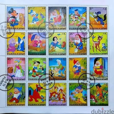 الشيت ٢٠ طابع  World Disney سنة 1972 لدولة الإمارات