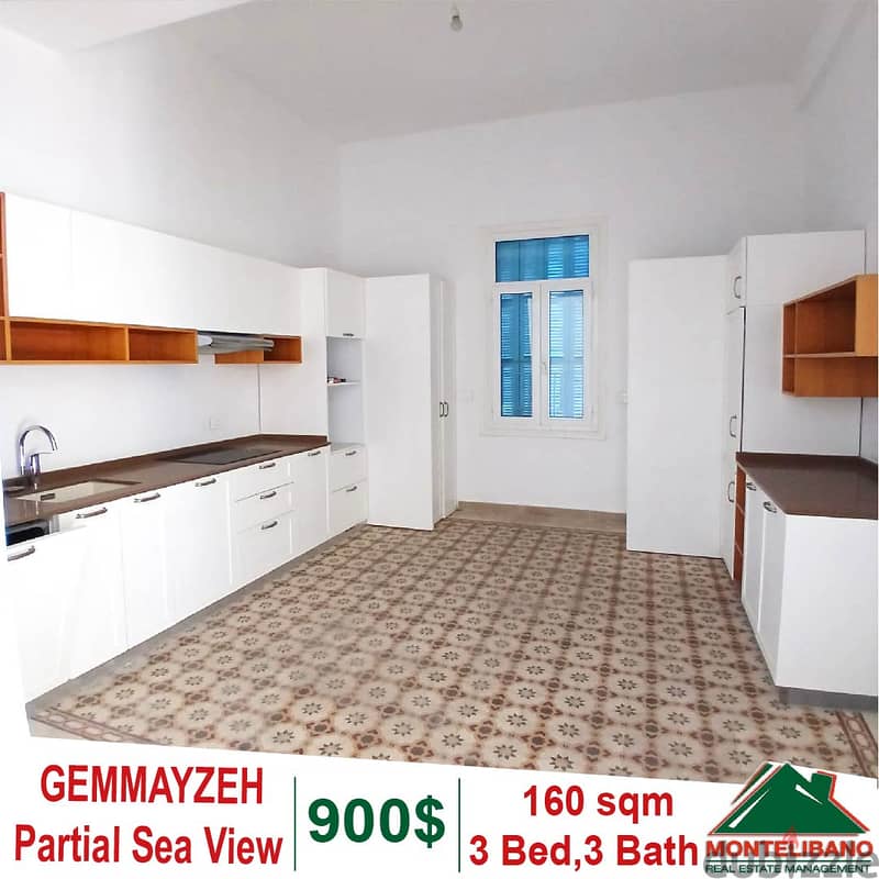 160 Sqm Apartment for rent in Gemmayzeh with Partial Sea View 0