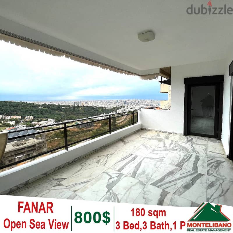 180 sqm Apartment for rent in Fanar with open Sea view 0