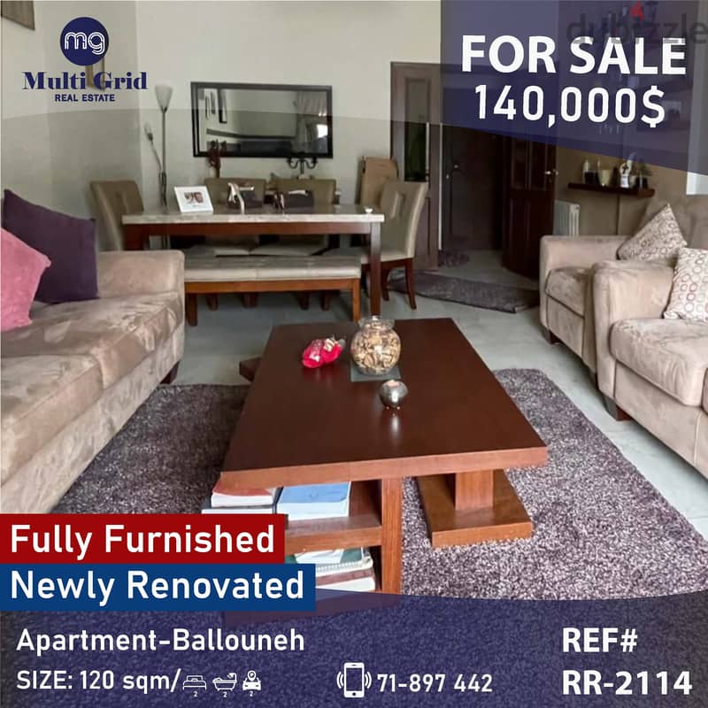 RR-2114 / Apartment for Sale in  Ballouneh , شقة للبيع في بلونة 0