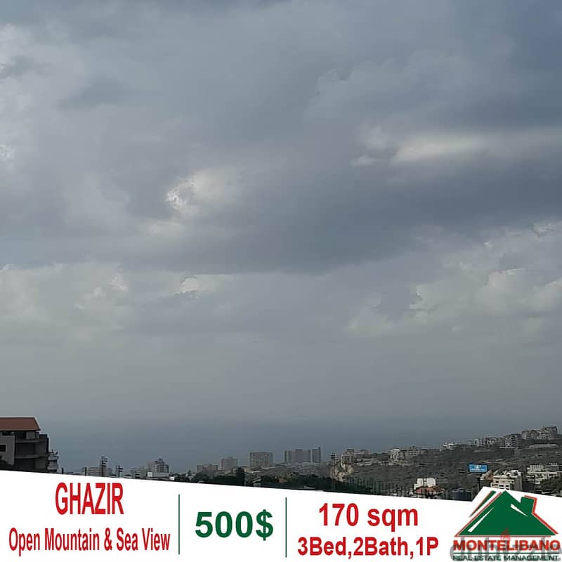 Apartment for rent in Ghazir with an Mountain and sea view!! 0